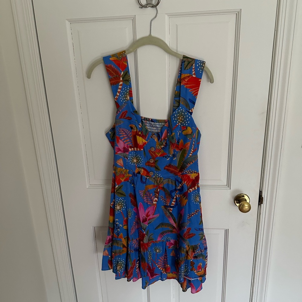 FARM Rio Blue Floral Mini Dress
